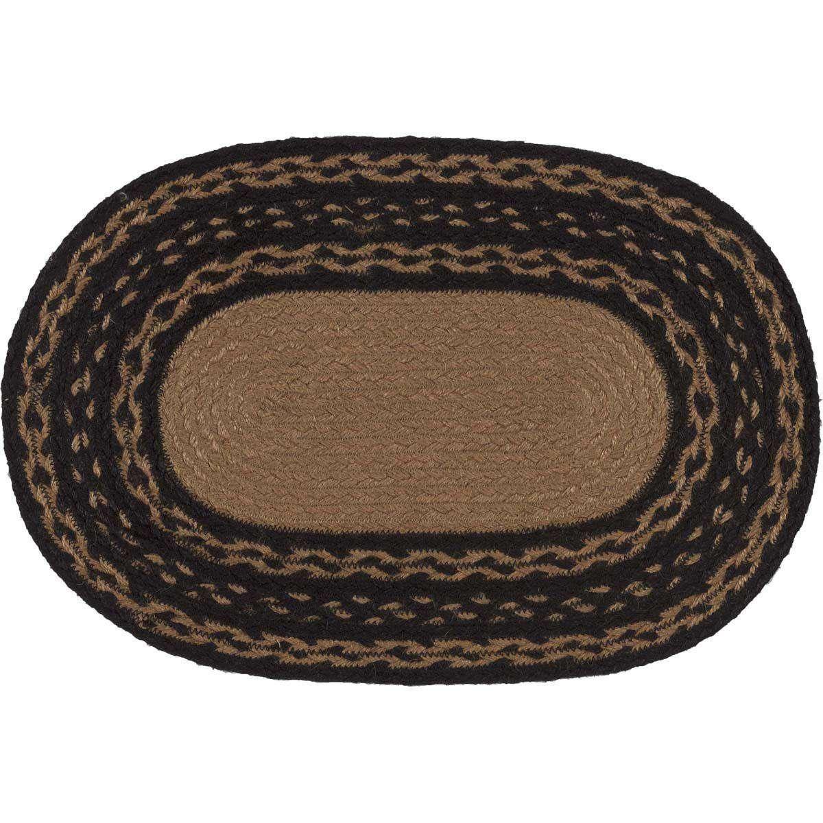 Farmhouse Jute Braided Placemats Stencil Stars Set of 6 - The Fox Decor