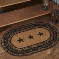 Thumbnail for Farmhouse Jute Braided Rugs Oval Stencil Stars VHC Brands Rugs VHC Brands 20