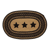 Thumbnail for Farmhouse Jute Braided Rugs Oval Stencil Stars VHC Brands Rugs VHC Brands 