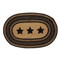 Thumbnail for Farmhouse Jute Braided Rugs Oval Stencil Stars VHC Brands - The Fox Decor