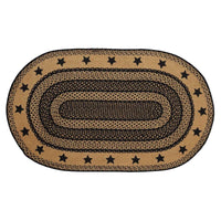Thumbnail for Farmhouse Jute Braided Rugs Oval Stencil Stars VHC Brands - The Fox Decor