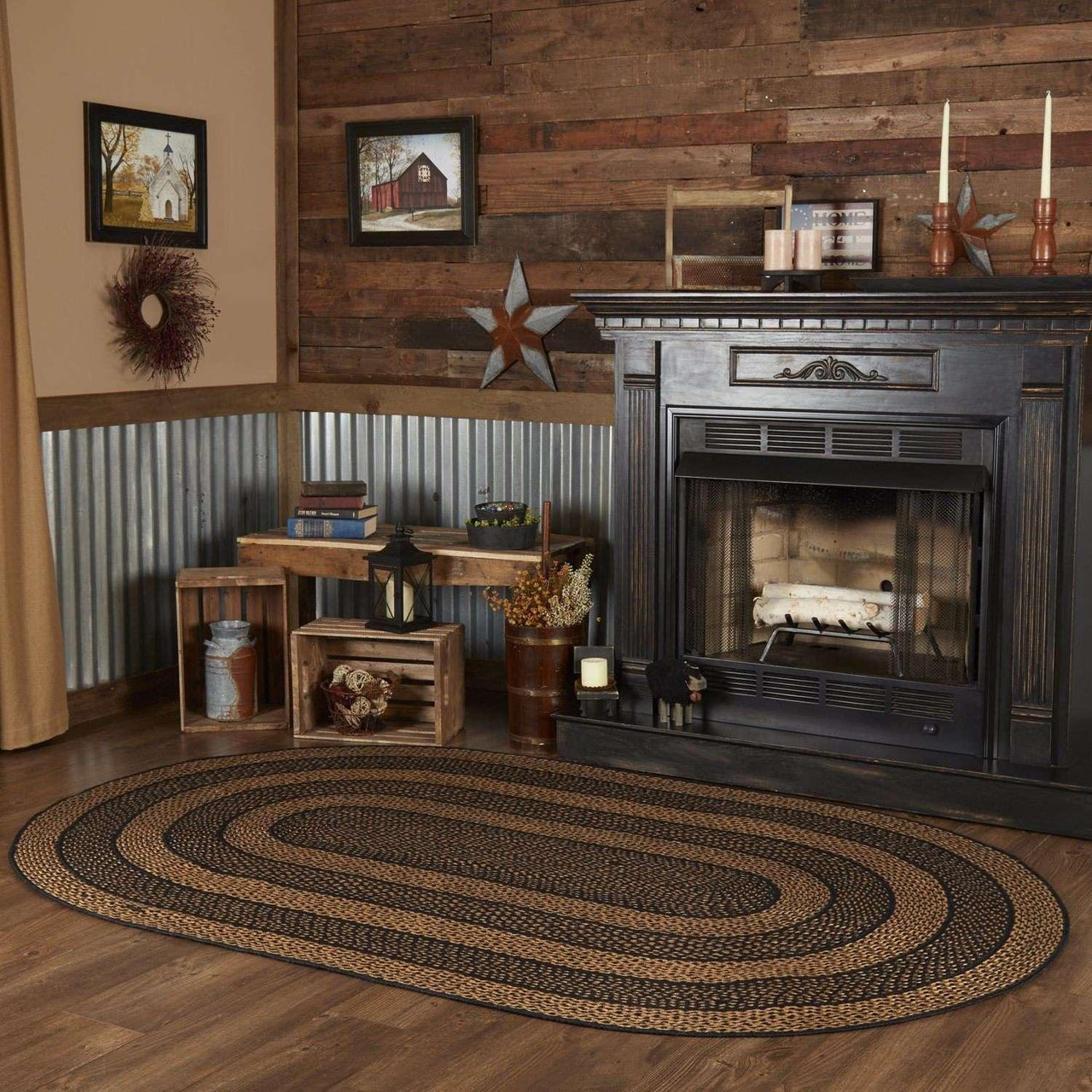 Farmhouse Jute Braided Rugs Oval VHC Brands - The Fox Decor