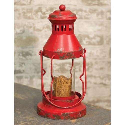 Farmhouse Red Lantern Lanterns/Lids CWI+ 