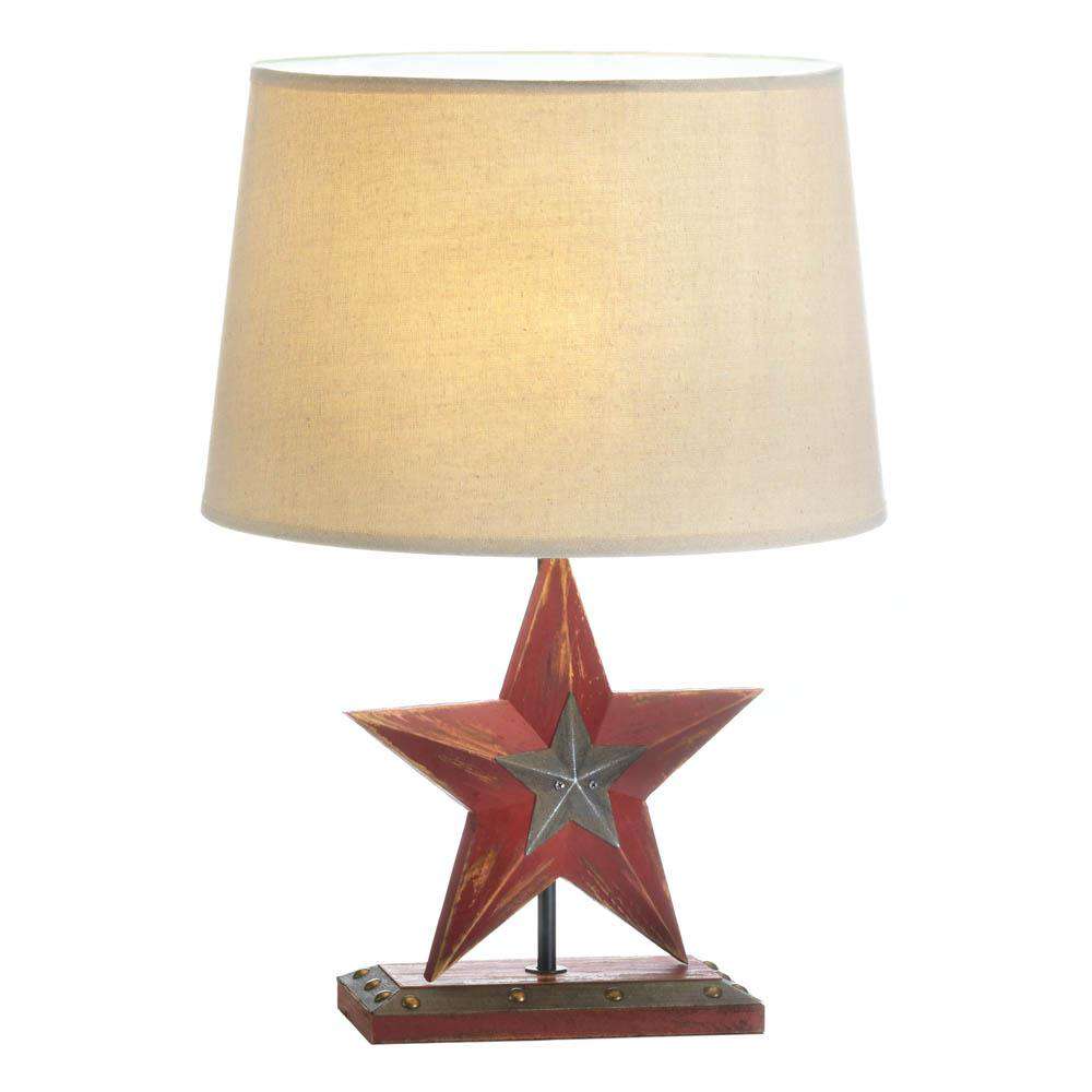 Farmhouse Red Star Table Lamp Accent Plus 