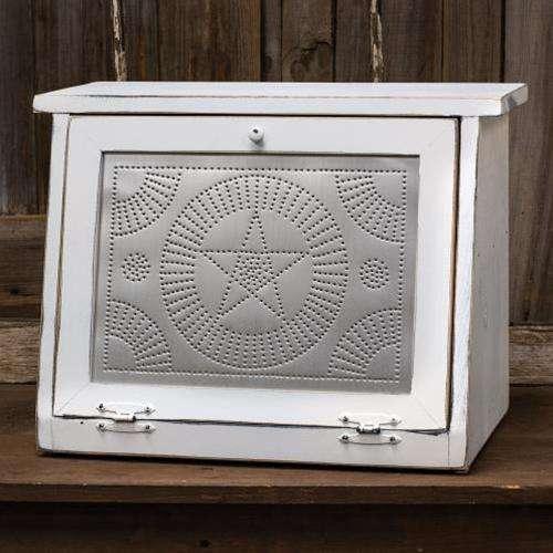 Farmhouse Star Bread Box, White - The Fox Decor