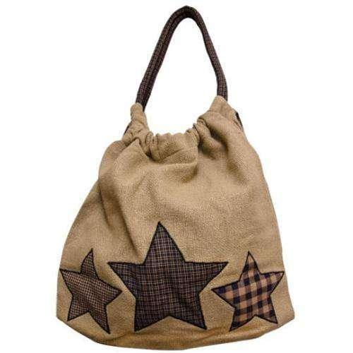 Farmhouse Star Burlap Tote Handbags & Totes CWI+ 