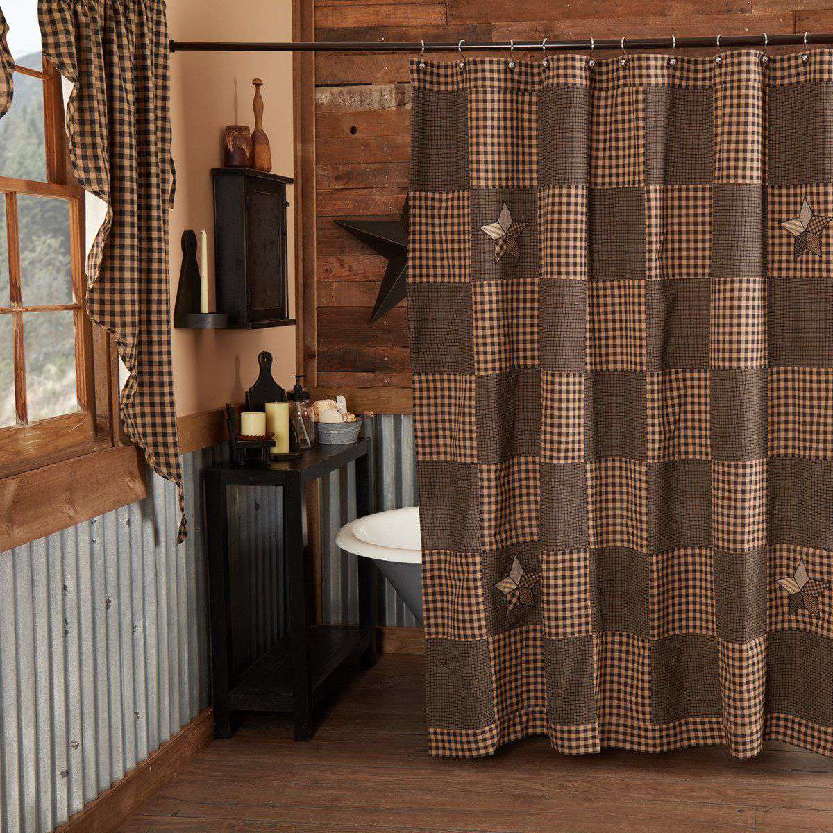 Farmhouse Star Shower Curtain 72"x72" - The Fox Decor