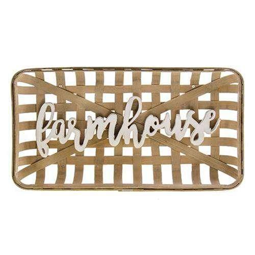 Farmhouse Tobacco Basket Wall Art Prairie Style Decorating CWI+ 