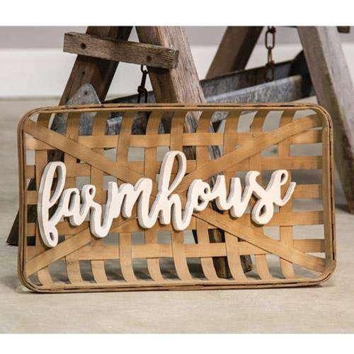 Farmhouse Tobacco Basket Wall Art Prairie Style Decorating CWI+ 