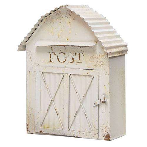 Farmhouse White Barn Post Box Mail and Post Boxes CWI+ 