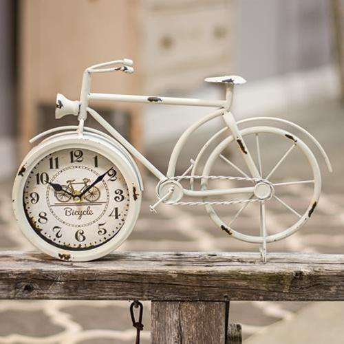 Farmhouse White Bicycle Clock Clocks CWI+ 