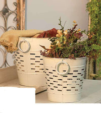 Thumbnail for Farmhouse White Olive Bucket, 12 inch Buckets & Cans CWI+ 