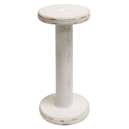 Farmhouse White Spool Candleholder, 10.75" - The Fox Decor