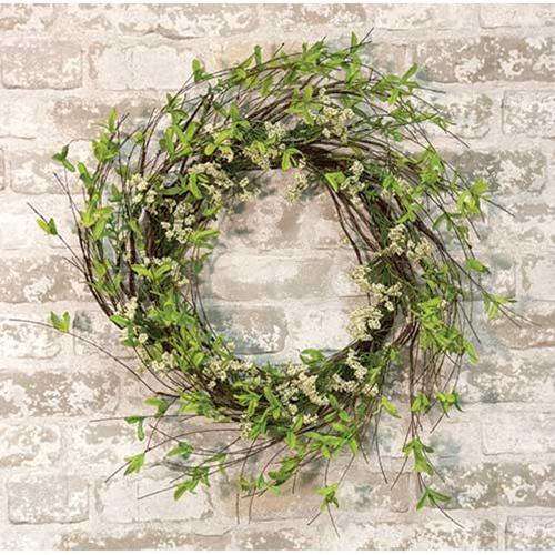 Twig Leaf & Sprite Wreath, 24" - The Fox Decor