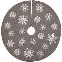Thumbnail for Snowflake Burlap Grey Mini Christmas Tree Skirt 21 VHC Brands - The Fox Decor