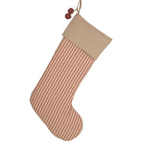 Thumbnail for Sawyer Mill Red Ticking Stripe Stocking 12x20 VHC Brands - The Fox Decor