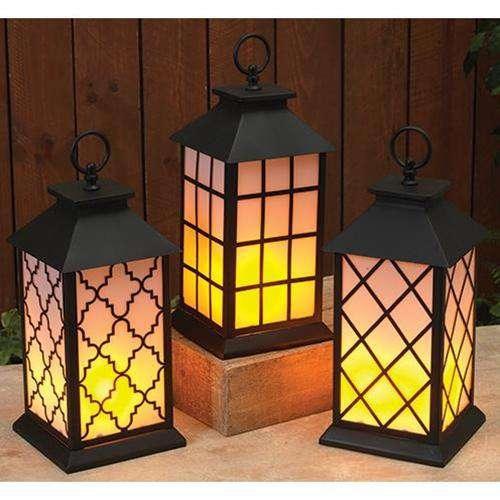 Fireglow Flicker Lantern, 3 Asst Lanterns/Lids CWI+ 