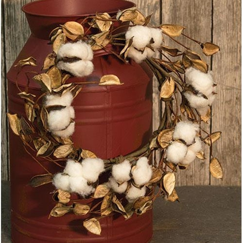 Cotton Wreath w/Shells, 12" - The Fox Decor