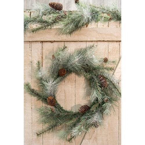 Icy Glittered Needle Pine Garland