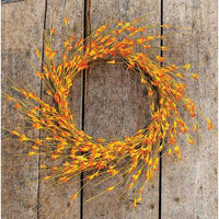 Thumbnail for Wispy Orange Buds Flower Wreath, 22