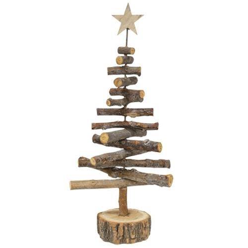 White Washed Log Tree, 20" - The Fox Decor