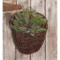 Thumbnail for Chicken Wire & Angel Vine Wall Basket, 9x8 - The Fox Decor