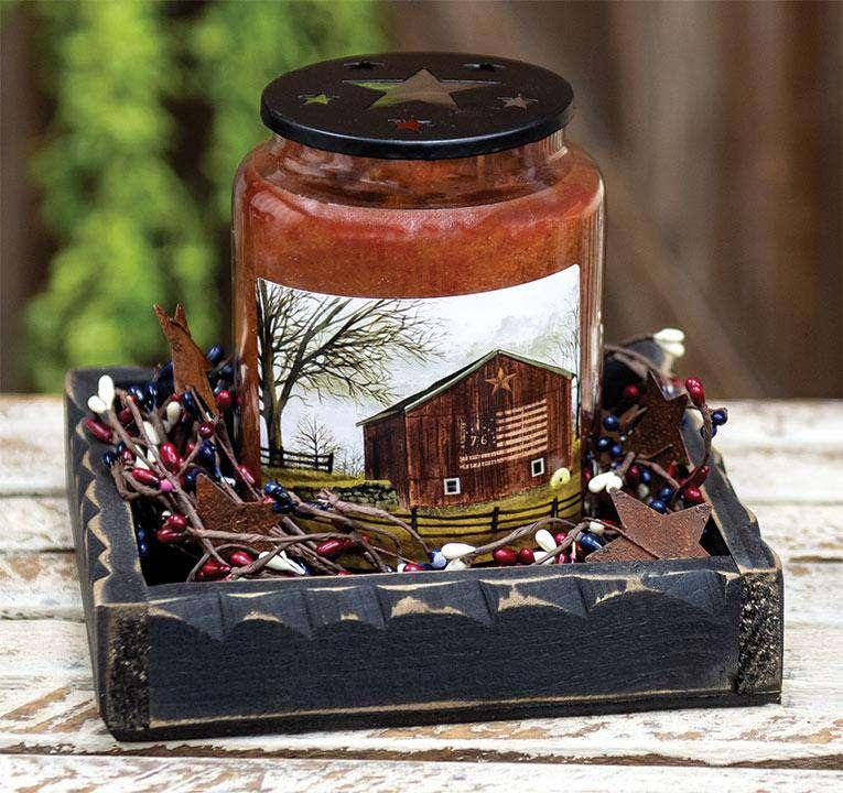 Flag Barn Jar Candle, 26oz - The Fox Decor