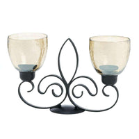Fleur De Lis Dual Candle Holder - The Fox Decor