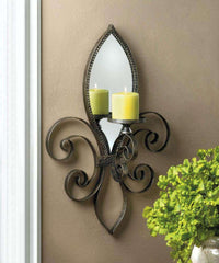 Fleur-De-Lis Mirrored Wall Sconce - The Fox Decor
