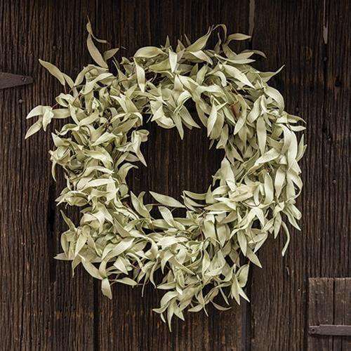 Flocked Leaves Wreath, 24" Everyday CWI+ 