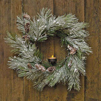 Thumbnail for Flocked Pine Wreath w/Pinecones, 18