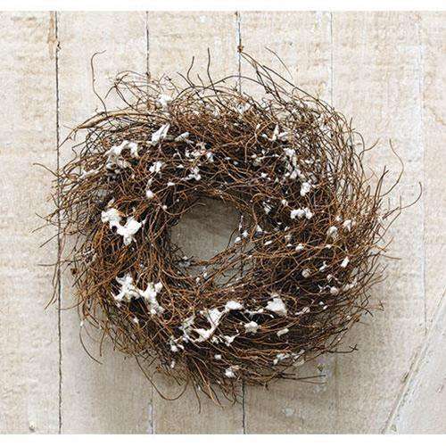 Snowy Angel Hair Vine Wreath, 8" - The Fox Decor