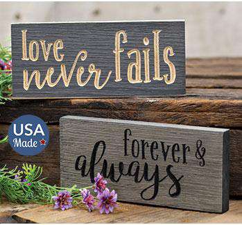 Forever & Always Engraved Sign, 8" Wall Decor CWI+ 