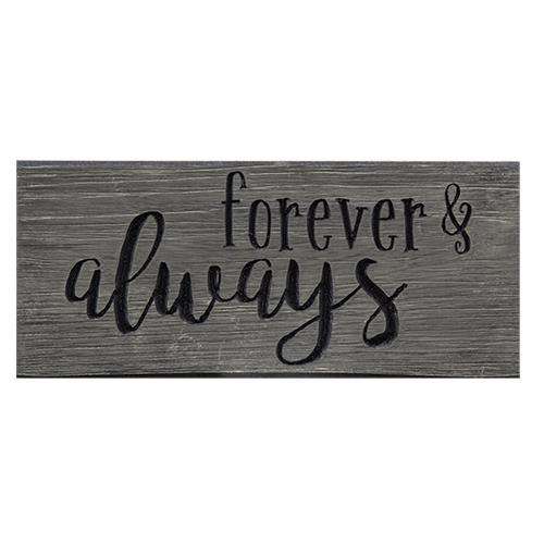 Forever & Always Engraved Sign, 8" Wall Decor CWI+ 