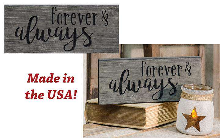 Forever & Always Engraved Sign, 8" - The Fox Decor