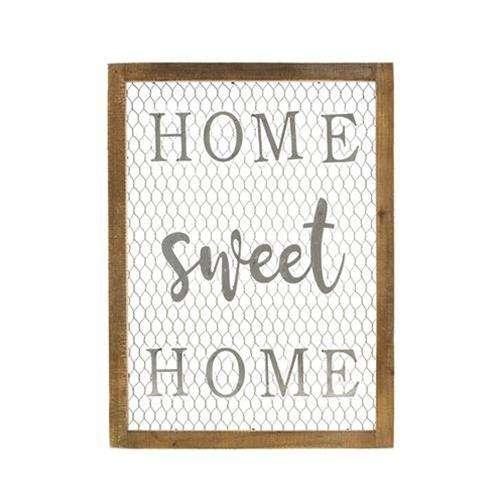 Framed Chicken Wire Wall Art - Home Sweet Home - The Fox Decor