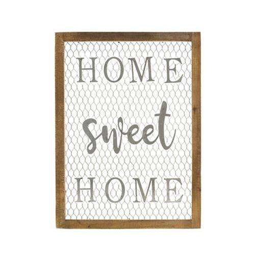 Framed Chicken Wire Wall Art - Home Sweet Home Farmhouse Decor CWI+ 