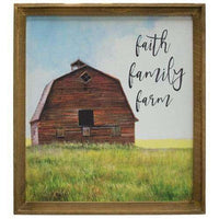 Thumbnail for Framed Faith, Family, Farm Barn Picture - The Fox Decor