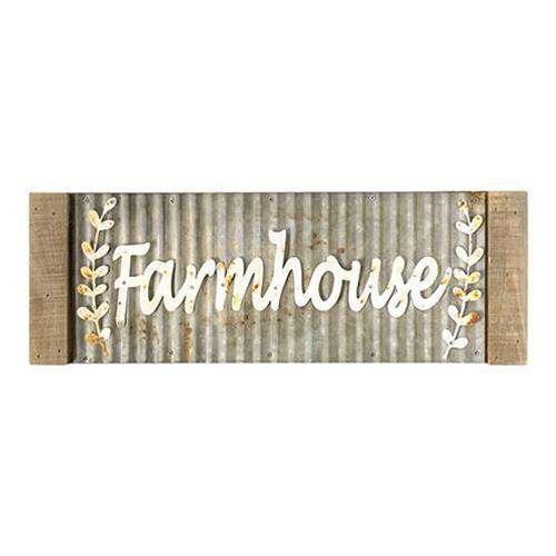 Framed Galvanized Metal Farmhouse Wall Sign Farm Fresh Signs CWI+ 