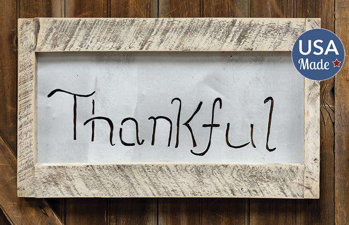 Framed Metal Cutout Thankful Sign General CWI+ 