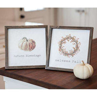 Thumbnail for Framed Watercolor Art - Fall, 2 asst. Fall Signs CWI+ 