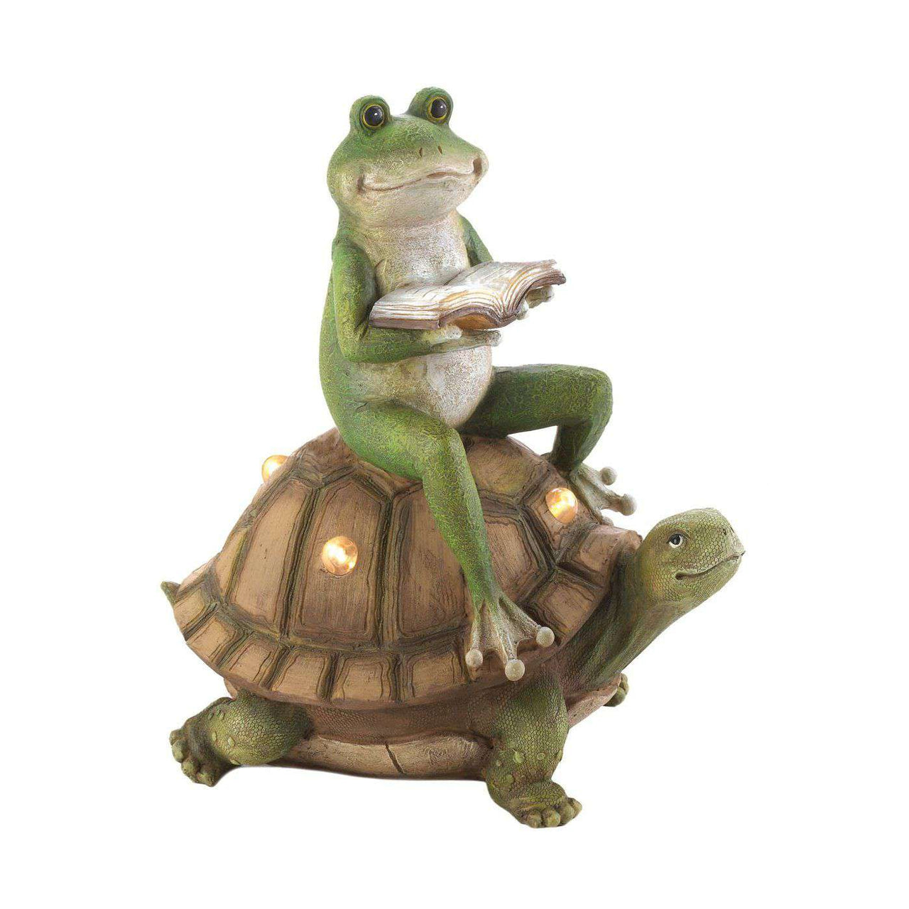 Frog And Turtle Solar Statue - The Fox Decor
