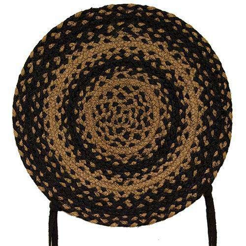 Ebony Braided Chair Pad Set of 4 - The Fox Decor