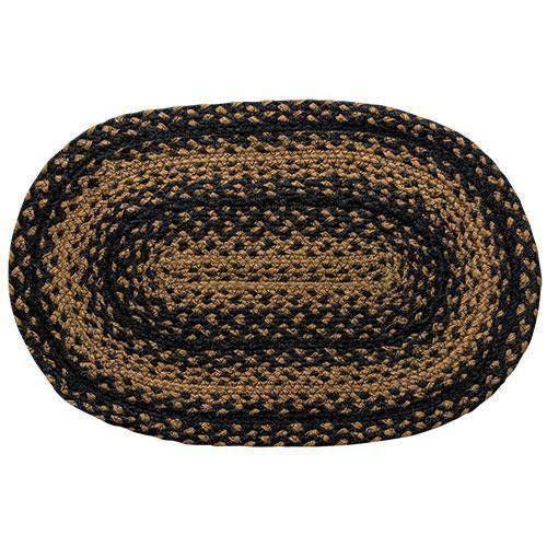 Braided Ebony Placemats set of 4 Black Tan Jute - The Fox Decor