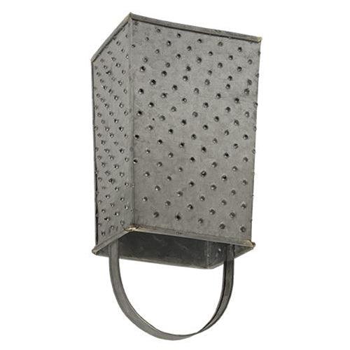 Galvanized Metal Grater Dishtowel Holder - The Fox Decor