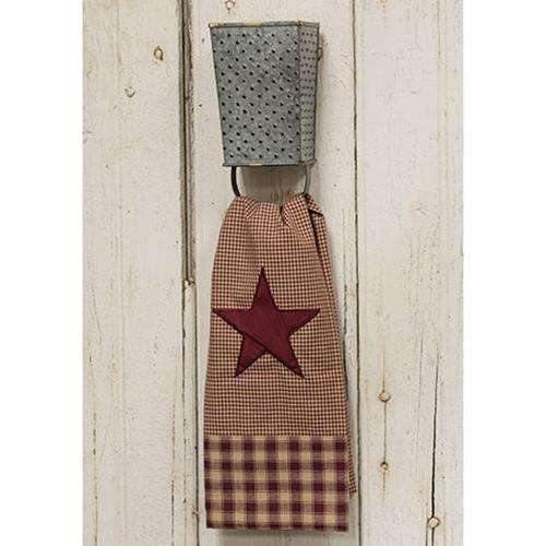 Galvanized Metal Grater Dishtowel Holder - The Fox Decor