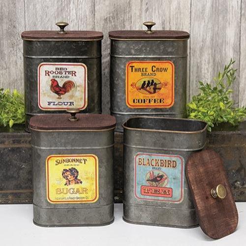 Metal Kitchen Canister 4/set - The Fox Decor
