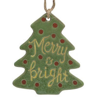Thumbnail for Merry and Bright Ceramic Tree Ornament - The Fox Decor