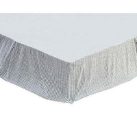 Thumbnail for Finn King Bed Skirt 100% Cotton Faded, Denim Blue Stripes - The Fox Decor