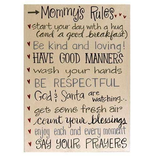 Mommy's Rules Box Sign